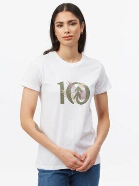 Don't Panic, it's Organic! 🌿 Tentree Tropical Ten T-Shirt Organic Cotton White